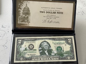 2003 A Green Seal $2 Dollar Note South Dakota