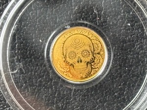 1/200th Ounce .999 Fine Gold Round Dia De Los Muertos