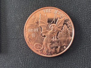 1 Ounce .999 Fine Copper Round The Jersey Devil