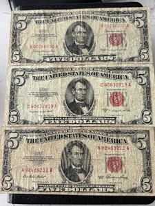 Red Seal $5 Dollar Notes