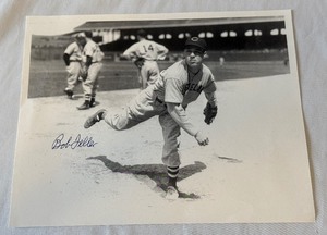 lot 57 image: Bob Feller Autographed Baseball Photo