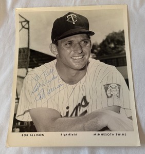 lot 58 image: Bob Allison Autographed Minnesota Twins Baseball Team Issued Photo