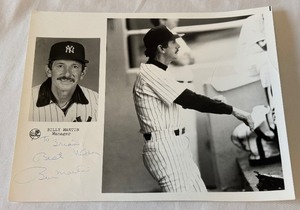 lot 59 image: Billy Martin Autographed New York Yankeed Baseball Photo