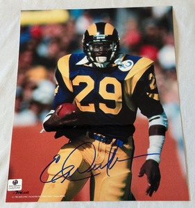 lot 63 image: Eric Dickerson Autographed 8x10 Football Photo w COA