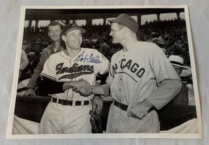 lot 65 image: Bob Feller Autographed Baseball Photo