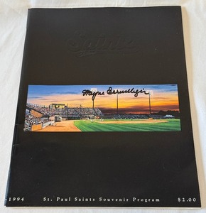 lot 66 image: Wayne Terwilliger Autographed Autographed 1994 St. Paul Saints Baseball Program