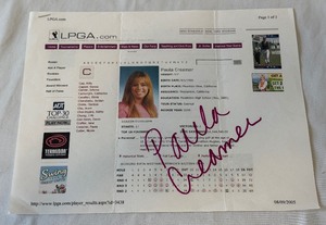 lot 70 image: Paula Creamer Autographed LPGA Golf Profile Print