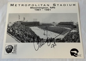 lot 72 image: Chuck Forman Autographed Metropolitan Stadium Minnesota Vikings Photo