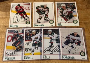 lot 93 image: 7 Minnesota Wild Alumni Autographed Cards w Wes Walz
