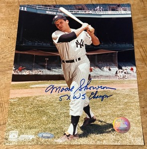 lot 98 image: Bill Moose Skowron Autographed w 5x WS Champs Inscription New York Yankees 8x10 Baseball Photo