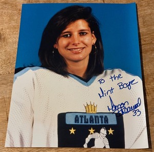 lot 108 image: Manon Rhaume Autographed 8x10 Hockey Photo - 1st Femal Pro Goalie