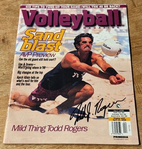 lot 111 image: Todd Rogers autographed 1998 Volleyball Magazine