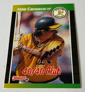 lot 35 image: Jose Canseco Autographed 1989 Donruss 4040 #643 Baseball Card