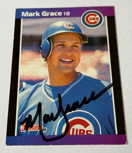 lot 39 image: Mark Grace Autographed 1989 Donruss #255 Baseball Card