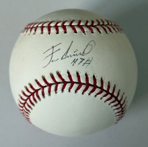 lot 120 image: Francisco Lindor Autographed Baseball Rawlings OMLB Selig Ball