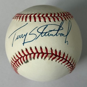 lot 121 image: Terry Steinbach Autographed Baseball Rawlings OALB Brown Ball
