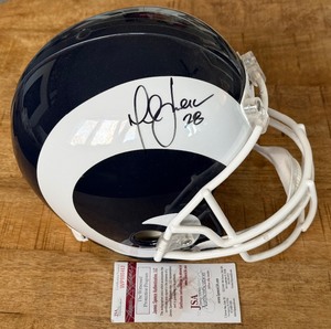 lot 8 image: Marshall Faulk Autographed Full Sized Football Helmet with JSA COA