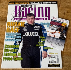 lot 122 image: Ryan Newman Autographed NASCAR Beckett Racing Magazine w JSA COA