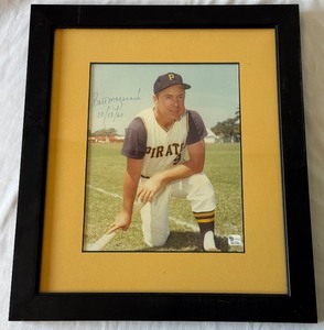 lot 26 image: Bill Mazeroski Autographed Framed and Matted Baseball Photo w COA - 14x16