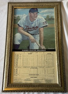 lot 10 image: Harmon Killebrew Autographed Cope Enterprises Poster Collection w Full PSADNA Letter of Authenticity Framed 21x13 Minnesota Twins Baseball