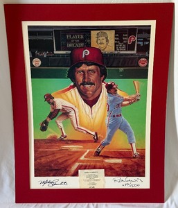 lot 125 image: Mike Schmidt Autographed Limited Edition 1,500 and Artist Ron Lewis Signed 20x27 w COA Baseball