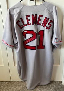 lot 12 image: Roger Clemens Autographed Boston Red Sox Jersey Size 48 Russell Athletic Diamond Collection