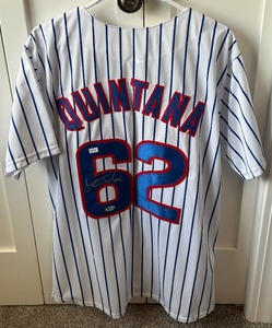 lot 44 image: Jose Quintana Autographed w Beckett COA Chicago Cubs Baseball Jerssey