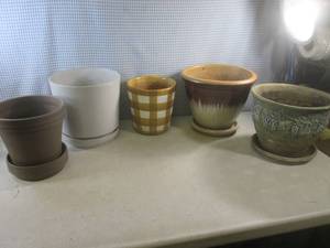 (F-3) Assorted Planters 2 Left are ...
