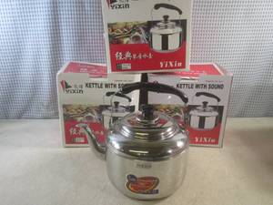 (F-0) 3 Stainless Steel Tea Pots wi...