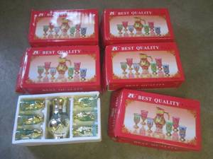 (BR2) 5 - 7-Pc Green Glass Pitcher ...