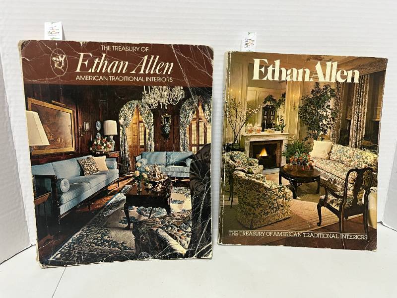 lot 16 image: Two Ethan Allen Furniture Catalogs Treasury of Traditional Interiors 1974-1979