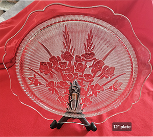 Iris and Herringbone 12 Plate