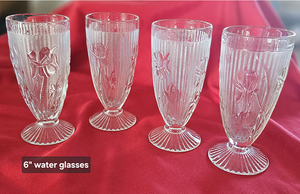 lot 32 image: Vintage Iris and Herringbone Water Tumblers