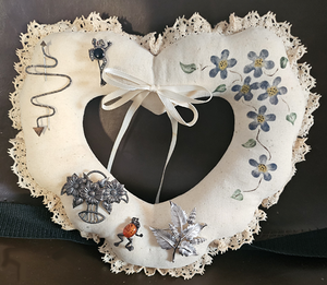 HeartPin Pillow Artist Made and Signed