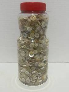 lot 11 image: Large Jar of Vintage White Buttons