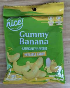 Nice Gummy Banana Peelable Candy 2.82oz 12 Pack Case - Brand New