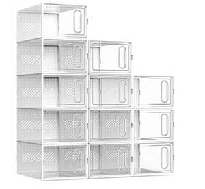 Shoebox Storage Rack 12 Slots White $59.99 Retail - Brand New