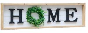 Wooden Framed Home Sign with Wreath $31.99 Retail - Brand New