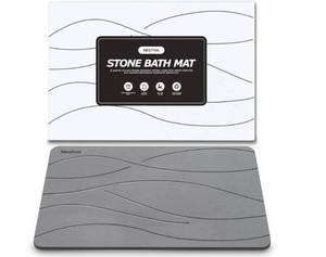 Nestvibes Stone Bath Mat 15 x 24 Dark Gray $39.99 Retail - Brand New