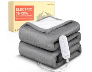 Soft Heated Electric Blanket 50 x 60 Gray $49.99 Retail - Brand New