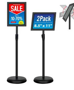 Adjustable Pedestal Poster Sign Stand 2 Pack, 8.5 x 11 $57.99 Retail - Brand New