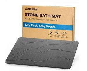Stone Bath Mat 15 x 24 Dark Gray $39.99 Retail - Brand New