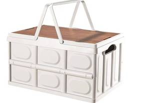 Collapsible Storage Bin with Wood Top $45.99 Retail - Brand New