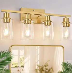 4 Light Bathroom Vanity Light Gold $119.99 Retail - Brand New