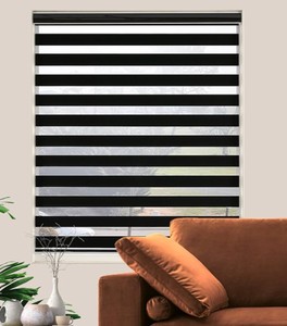 Blackout Zebra Shades Black 26 x 72 $38.99 Retail - Brand New
