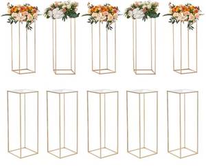 Center Piece Vase Stands Golden $52.99 Retail - Brand New