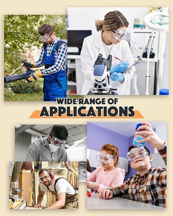 MSRP $300 1 Case (20 Goggles) High Quality Ultimate Industrial Inc Safety Goggles SG-204&nbspAnti Fog Protective Scratch Resistant UV Ventilated Clear&nbspGoggles Fits Over Glasses Adjustable Bands For At&nbspWork, Job Site, School, Lab &amp More