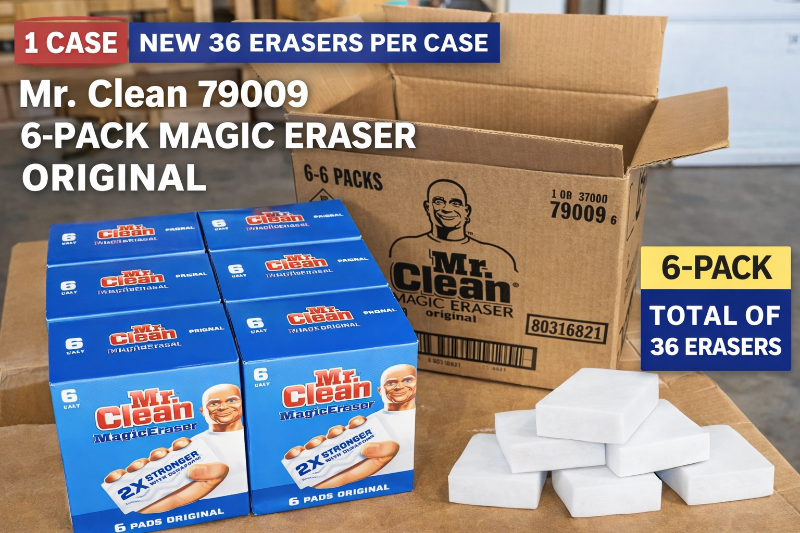 1 Case (6 boxes - 6 per box total 36 erasers per case) NEW Mr. Clean 79009 6-Pack Magic Eraser Original&nbsp