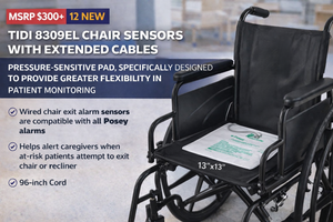 MSRP $300 12 NEW TIDI 8309EL CHAIR SENSORS WITH EXTENDED CABLES - PRESSURE-SENSITIVE PAD, SPECIFICALLY DESIGNED TO PROVIDE GREATER FLEXIBILITY IN PATIENT MONITORING