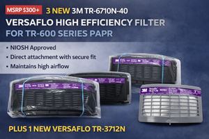 MSRP $300 3 NEW 3M TR-6710N-40 VERSAFLO HIGH EFFICIENCY FILTER FOR TR-600 SERIES PAPR - NIOSH APPROVED, DIRECT ATTACHMENT WITH SECURE FIT, MAINTAINS HIGH AIRFLOW PLUS 1 NEW VERSAFLO TR-3712N